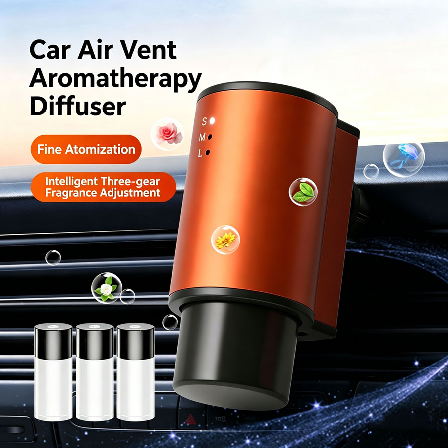 Car Air Freshener Vent - น้ำหอมปรับอากาศในรถยนต์แบบใหม่ เครื่องกระจายกลิ่นอัจฉริยะสำหรับช่องแอร์ในรถยนต์ เครื่องเพิ่มความชื้นในอากาศพร้อมน้ำมันหอมระเหย เครื่องกระจายกลิ่นหอมบำบัด ﻿
