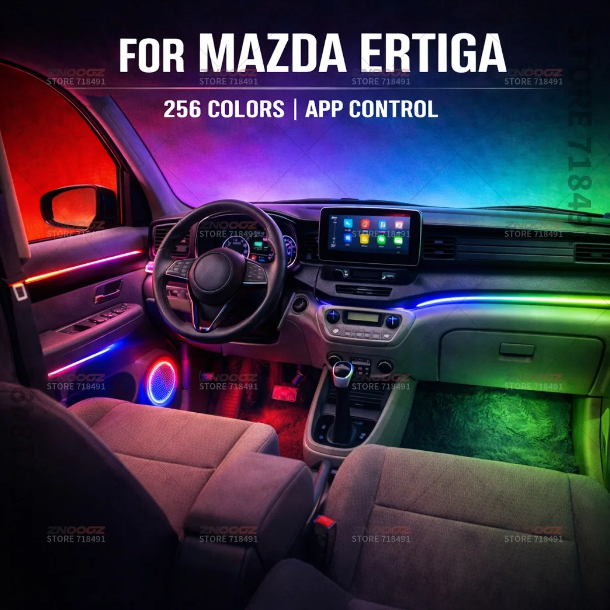 Car Accessories Ertiga - สำหรับ Mazda Ertiga ชุดไฟตกแต่งภายในรถยนต์ RGB 22in1