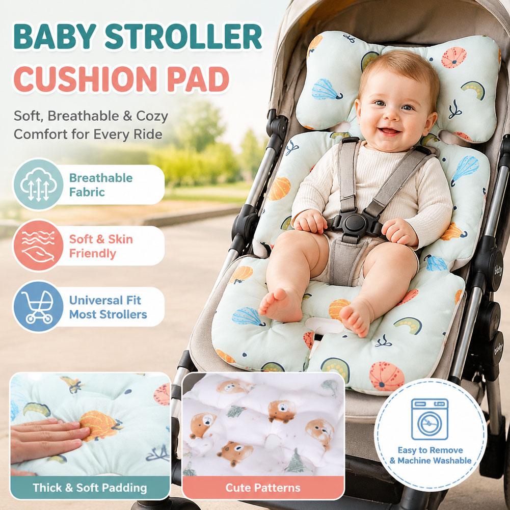 Car Accessories For Baby - เบาะรองนั่งสำหรับรถเข็นเด็กแบบนุ่ม สำหรับรถยนต์ เบาะรองนั่งผ้าฝ้าย ระบายอากาศได้ดี อุปกรณ์เสริมสำหรับรถเข็นเด็กแรกเกิด