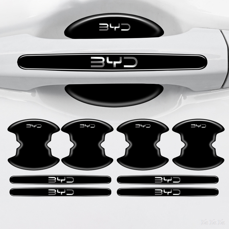 Car Accessories Logo - โลโก้ BYD ตัวป้องกันมือจับประตูรถยนต์ สติ๊กเกอร์กันรอยขีดข่วน ตกแต่งภายนอกรถยนต์