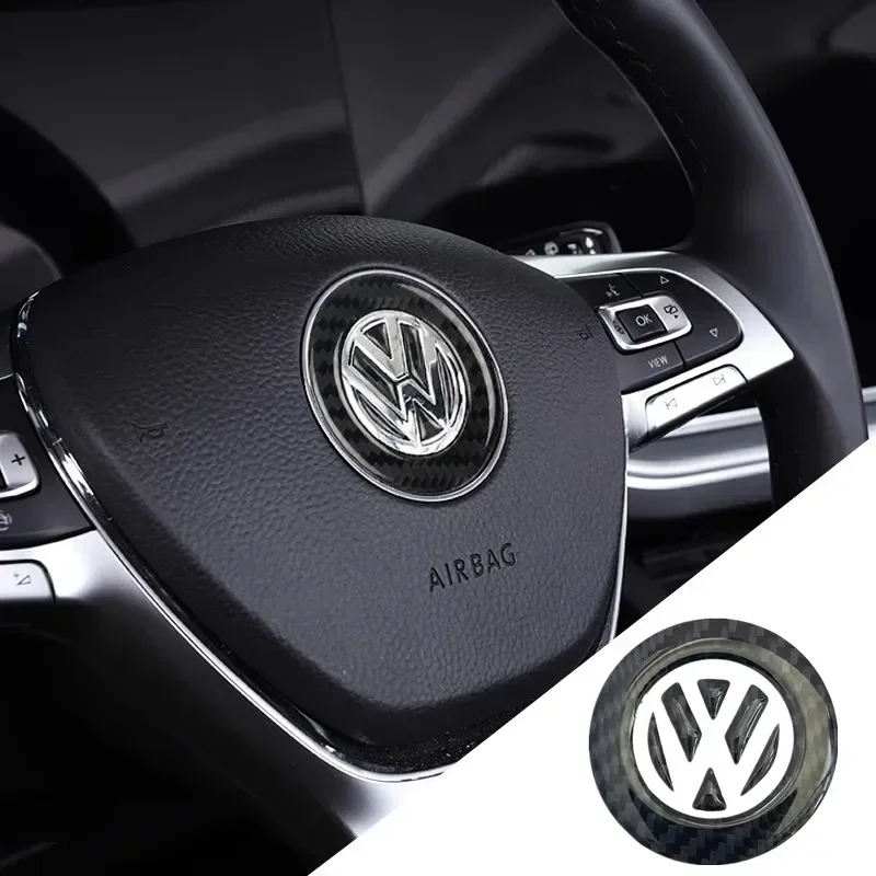 Car Accessories Logo - สติกเกอร์ตกแต่งพวงมาลัยรถยนต์คาร์บอนไฟเบอร์ใหม่ สำหรับรถยนต์ VW Volkswagen Golf 6