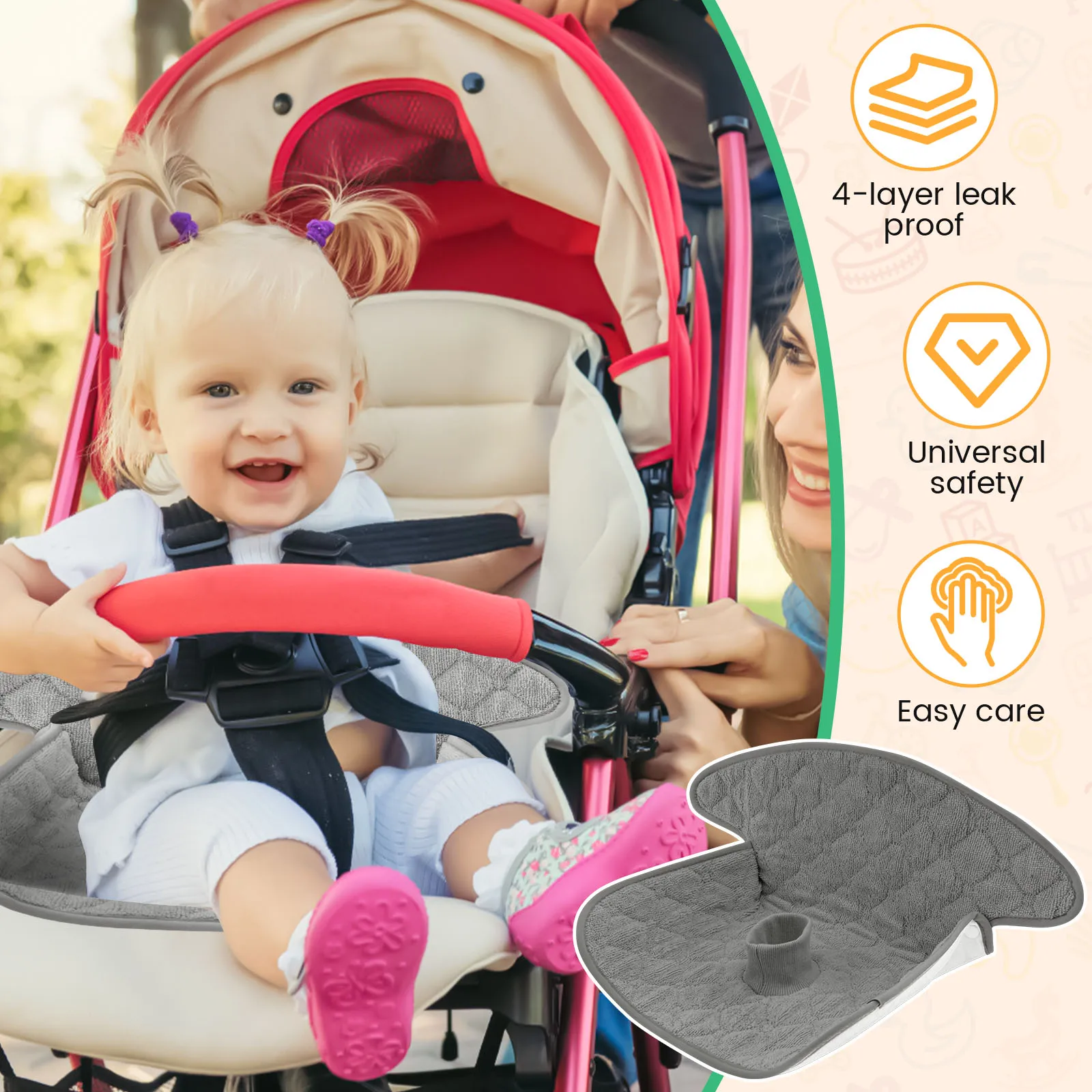 แผ่นรองซับฉี่เด็ก 2 ชิ้น ทำจาก - Car Accessories For Baby บทวิจารณ์และราคา